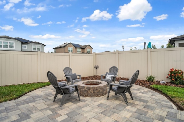 20108 Stone Pine Cir, Lutz, FL 33558 - fenced backyard featuring a patio and a fire pit