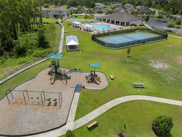 20108 Stone Pine Cir, Lutz, FL 33558 - bird's eye view of a recreational park and a pool