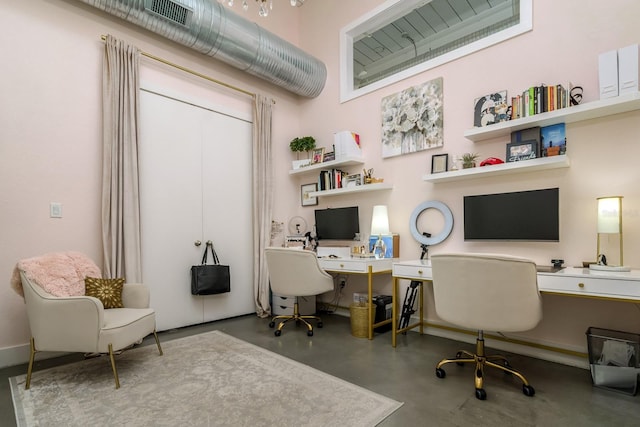 1501 W Horatio St Unit 101, Tampa, FL 33606 - home office with finished concrete flooring and built in study area