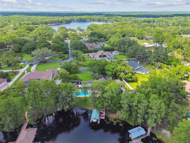 16205 Sentry Woods Ct, Odessa, FL 33556 - aerial view of property's location with a nearby body of water and a forest