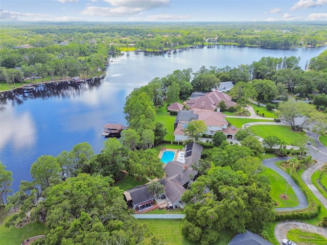 16205 Sentry Woods Ct, Odessa, FL 33556 - drone / aerial view of a nearby body of water and a heavily wooded area