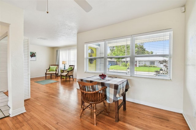 4211 28th Ave N, Saint Petersburg, FL 33713 - dining area with light wood-type flooring and a ceiling fan