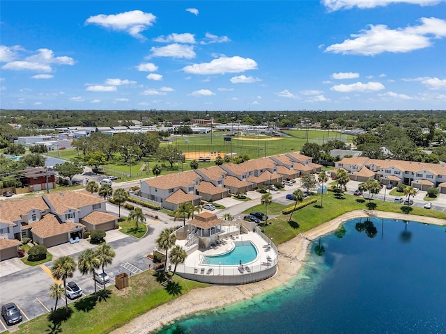 6400 46th Ave N Unit 61, Kenneth City, FL 33709 - aerial view of residential area with a pool