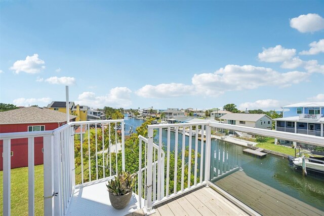 6543 Louise Ct, Hudson, FL 34667 - balcony featuring a water view and a residential view