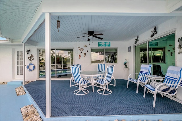 9619 Towanda Ln, Port Richey, FL 34668 - view of patio with ceiling fan