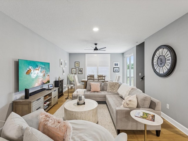 1340 Bayshore Blvd Unit 502, Dunedin, FL 34698 - living area with a ceiling fan and light wood-style flooring