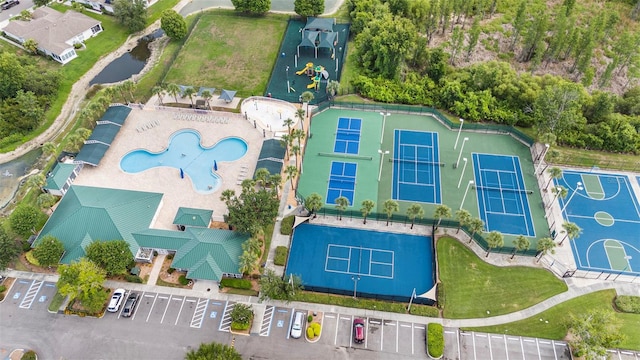 1914 Sassafras Dr, Wesley Chapel, FL 33543 - drone / aerial view of a pool