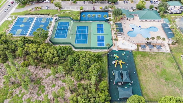 1914 Sassafras Dr, Wesley Chapel, FL 33543 - aerial view of a pool area