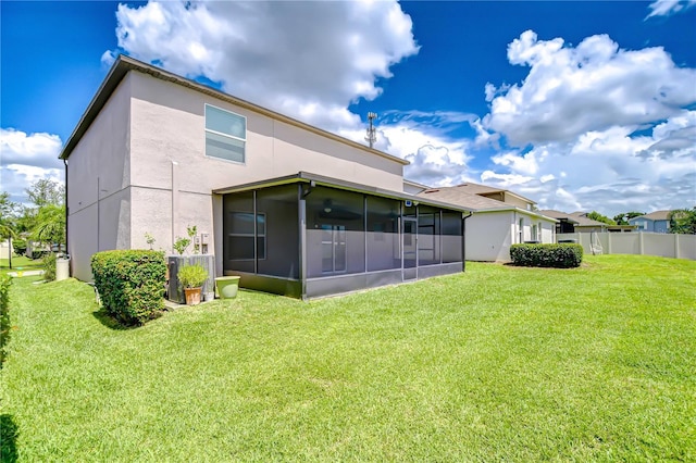 208 English Heritage Pl, Dover, FL 33527 - back of property with a sunroom and stucco siding
