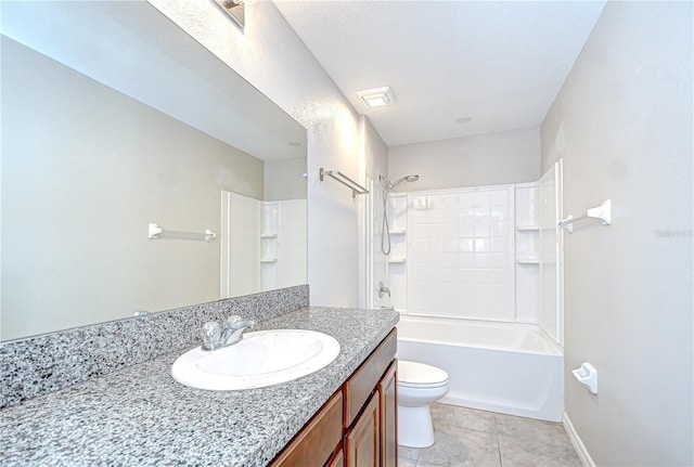 208 English Heritage Pl, Dover, FL 33527 - full bathroom with vanity, shower / bathtub combination, and tile patterned floors