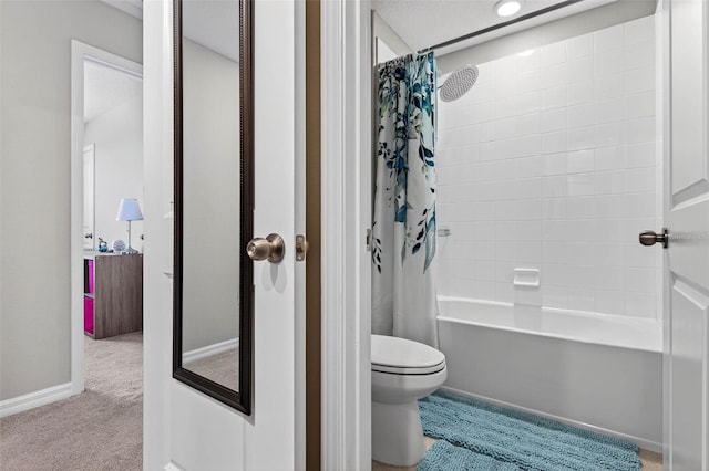 12835 Wildflower Meadow Dr, Riverview, FL 33579 - bathroom with shower / bathtub combination with curtain and toilet