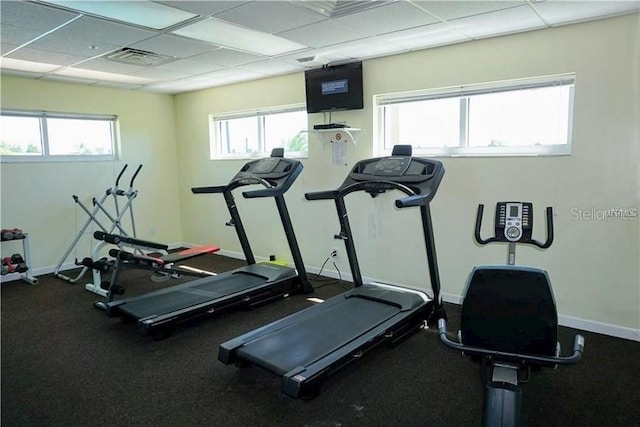 400 64th Ave Unit 1105, St Pete Beach, FL 33706 - workout area featuring plenty of natural light and a paneled ceiling