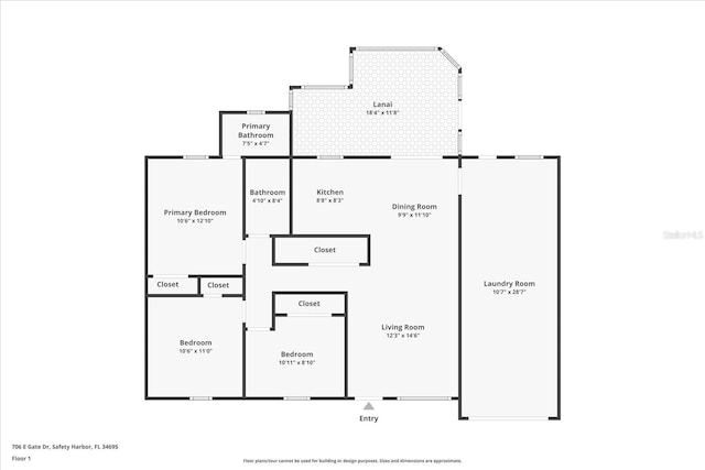 706 E Gate Dr, Safety Harbor, FL 34695 - view of property floor plan