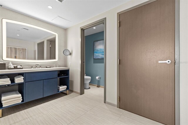 691 S Gulfview Blvd Unit 1211, Clearwater Beach, FL 33767 - full bath with vanity, tile patterned floors, and recessed lighting