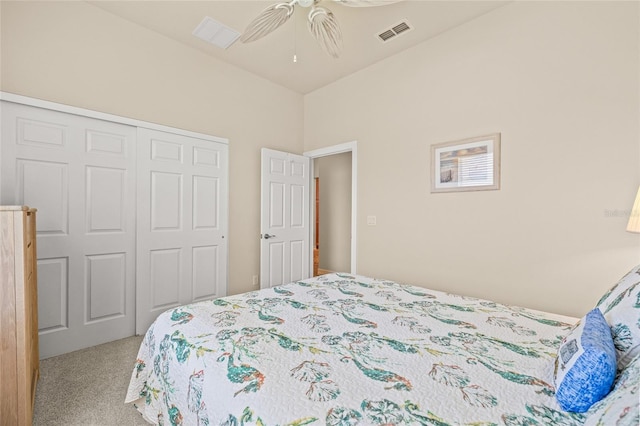 4911 Rock Island Ct, Wimauma, FL 33598 - carpeted bedroom featuring a closet and a ceiling fan