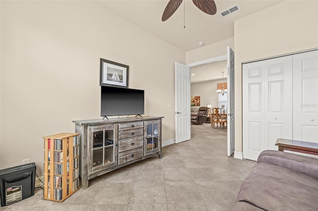 4911 Rock Island Ct, Wimauma, FL 33598 - living area with a ceiling fan and baseboards