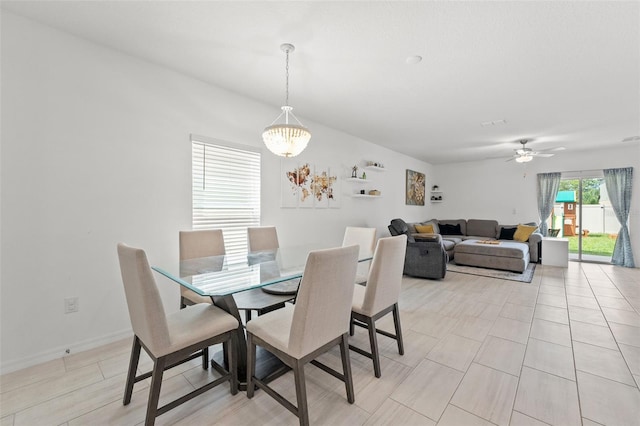 9815 Carabiner Way, Land O Lakes, FL 34637 - dining area featuring a ceiling fan