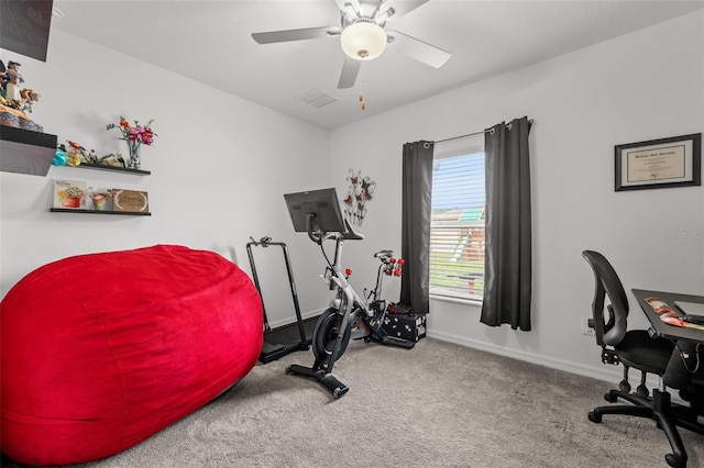 9815 Carabiner Way, Land O Lakes, FL 34637 - office space with carpet floors and a ceiling fan