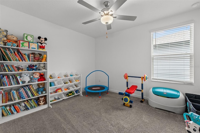 9815 Carabiner Way, Land O Lakes, FL 34637 - game room featuring carpet floors and a ceiling fan