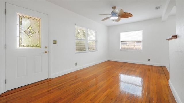 5725 18th Ave S, Gulfport, FL 33707 - foyer entrance with ceiling fan and hardwood / wood-style floors