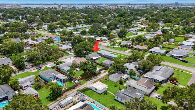 5725 18th Ave S, Gulfport, FL 33707 - aerial view of residential area featuring a large body of water