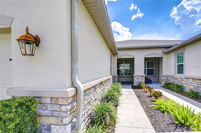 11619 Cambium Crown Dr, Riverview, FL 33569 - view of exterior entry with stone siding and stucco siding