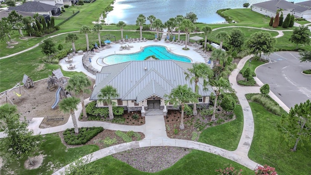 11619 Cambium Crown Dr, Riverview, FL 33569 - bird's eye view of a large body of water and a pool