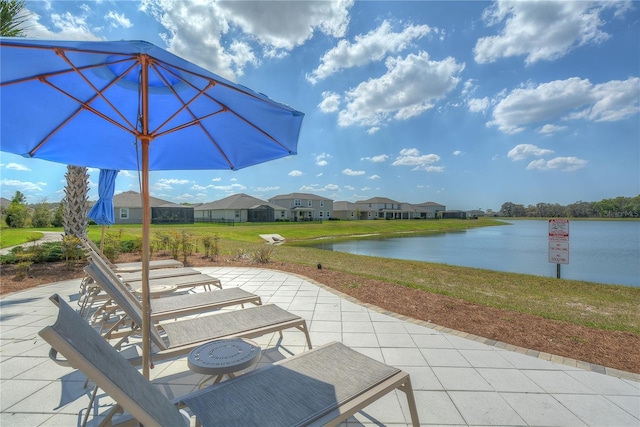 11619 Cambium Crown Dr, Riverview, FL 33569 - view of patio / terrace with a water view and a residential view