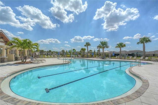 11619 Cambium Crown Dr, Riverview, FL 33569 - community pool with a patio and a residential view