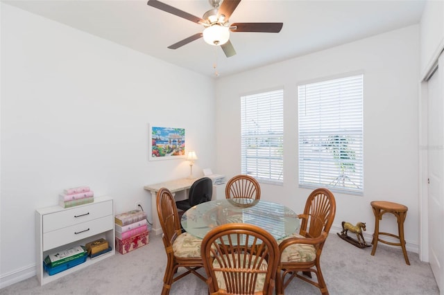 11717 74th Cir E, Palmetto, FL 34221 - dining space with light carpet and a ceiling fan