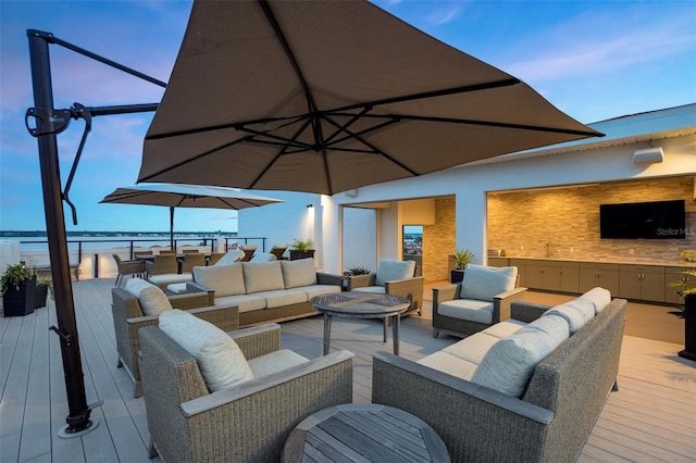 1581 Gulf Blvd Unit 701N, Clearwater Beach, FL 33767 - wooden terrace featuring an outdoor hangout area