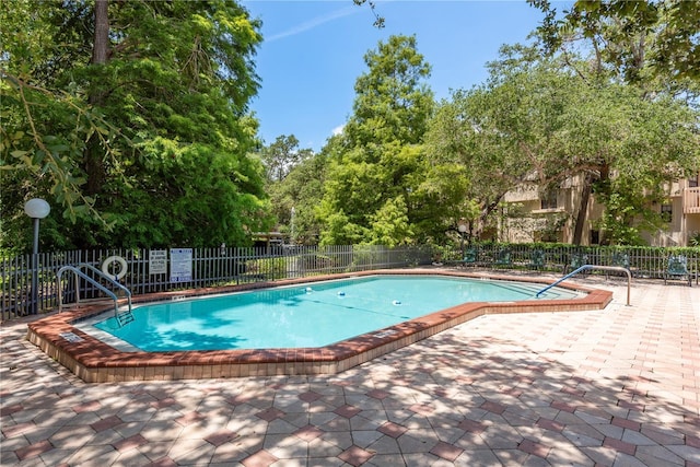 247 Los Prados Dr Unit 1123, Safety Harbor, FL 34695 - community pool featuring a patio area and view of wooded area