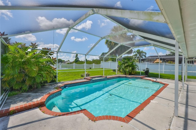 10430 Crestfield Dr, Riverview, FL 33569 - view of pool featuring a fenced backyard, a patio, and a lanai