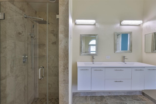 10430 Crestfield Dr, Riverview, FL 33569 - full bathroom featuring a shower stall and double vanity