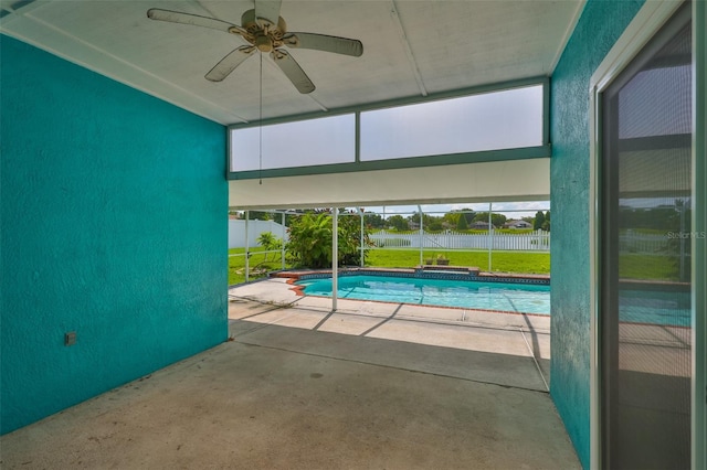 10430 Crestfield Dr, Riverview, FL 33569 - view of pool with a ceiling fan, a patio area, and a lanai