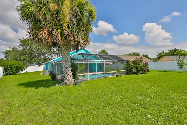 10430 Crestfield Dr, Riverview, FL 33569 - fenced backyard featuring a lanai