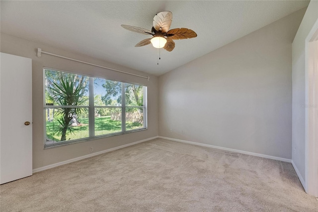 318 Lookout Dr, Apollo Beach, FL 33572 - spare room with vaulted ceiling, plenty of natural light, carpet flooring, and ceiling fan
