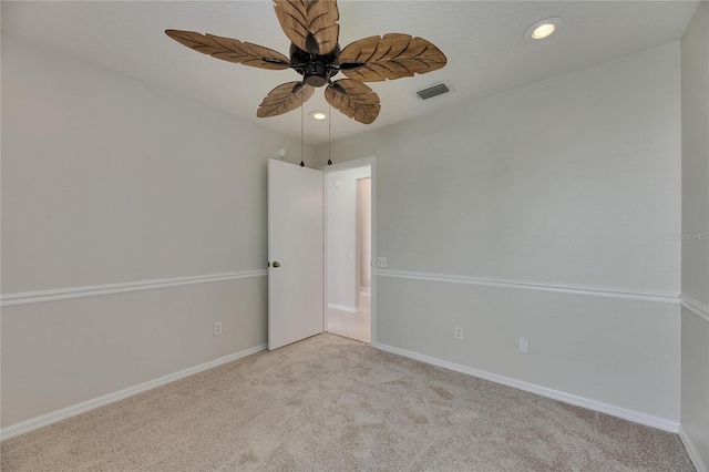 318 Lookout Dr, Apollo Beach, FL 33572 - carpeted empty room with a ceiling fan and recessed lighting