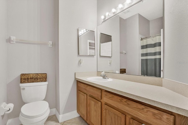 4901 Windingbrook Trl, Wesley Chapel, FL 33544 - bathroom with vanity, tile patterned flooring, and curtained shower
