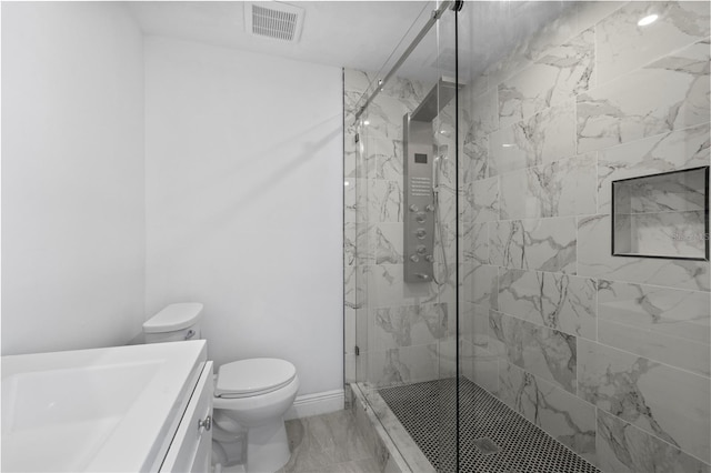 10730 Premier Ave, Port Richey, FL 34668 - bathroom with a stall shower, vanity, and marble finish floors