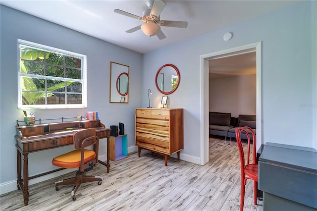 3910 14th Ave N, Saint Petersburg, FL 33713 - office with light wood-style floors and a ceiling fan