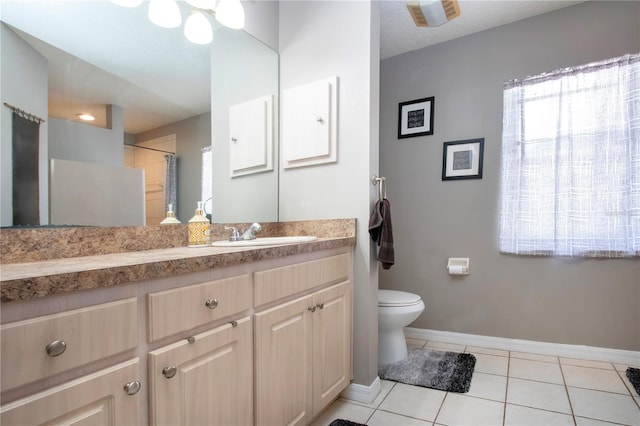 408 River Bed Ct, Wimauma, FL 33598 - bathroom with tile patterned floors, vanity, and a shower