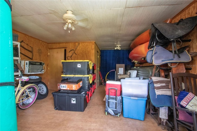 408 River Bed Ct, Wimauma, FL 33598 - storage featuring a ceiling fan