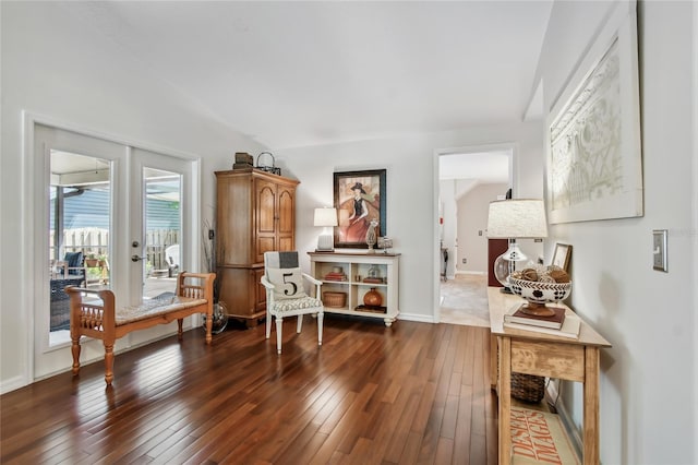 344 Cascade Ln, Palm Harbor, FL 34684 - sitting room with hardwood / wood-style flooring and french doors