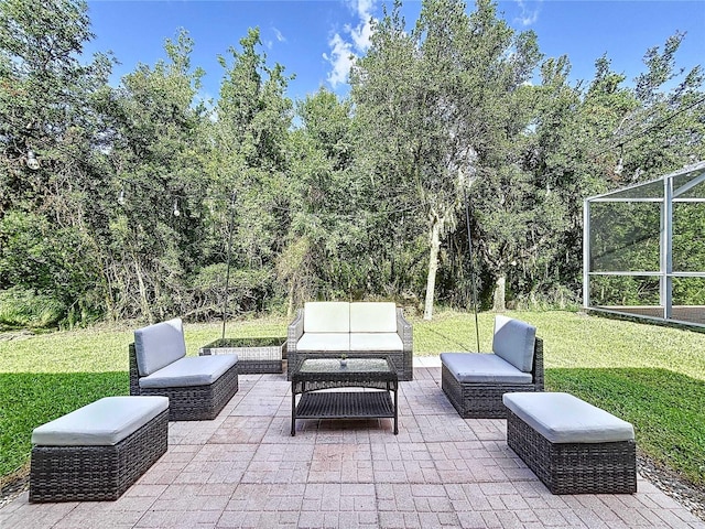 4116 Knollpoint Dr, Wesley Chapel, FL 33544 - view of patio / terrace with an outdoor hangout area