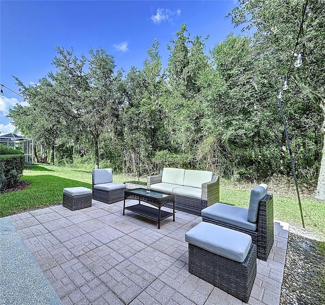 4116 Knollpoint Dr, Wesley Chapel, FL 33544 - view of patio / terrace featuring an outdoor living space