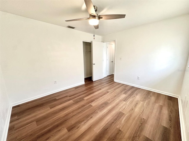 121 Granada Blvd, North Port, FL 34287 - unfurnished room with ceiling fan and wood finished floors