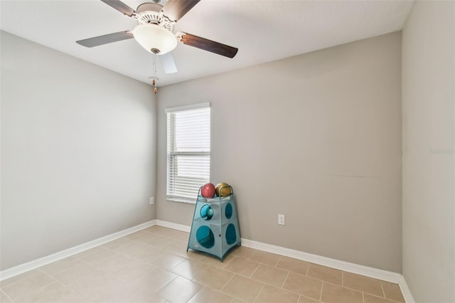 9437 Lemon Drop Loop, Sun City Center, FL 33573 - spare room featuring a ceiling fan and light tile patterned floors