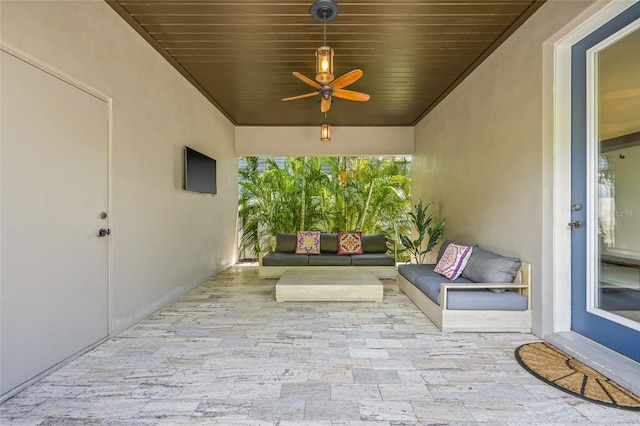 311 12th Ave N, Saint Petersburg, FL 33701 - view of patio featuring an outdoor hangout area and a ceiling fan
