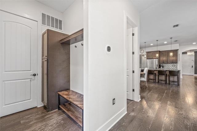 311 12th Ave N, Saint Petersburg, FL 33701 - mudroom featuring dark wood-style floors and recessed lighting